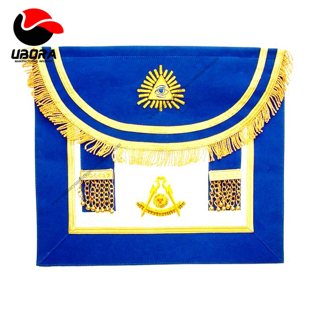 masonic regalia gold and blue color fringe masonic craft provincial masonic apron